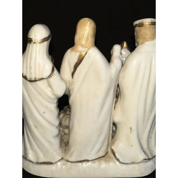 Vintage International Bazaar Nativity Scene Porcelain Gold Trim - Picture 5 of 16